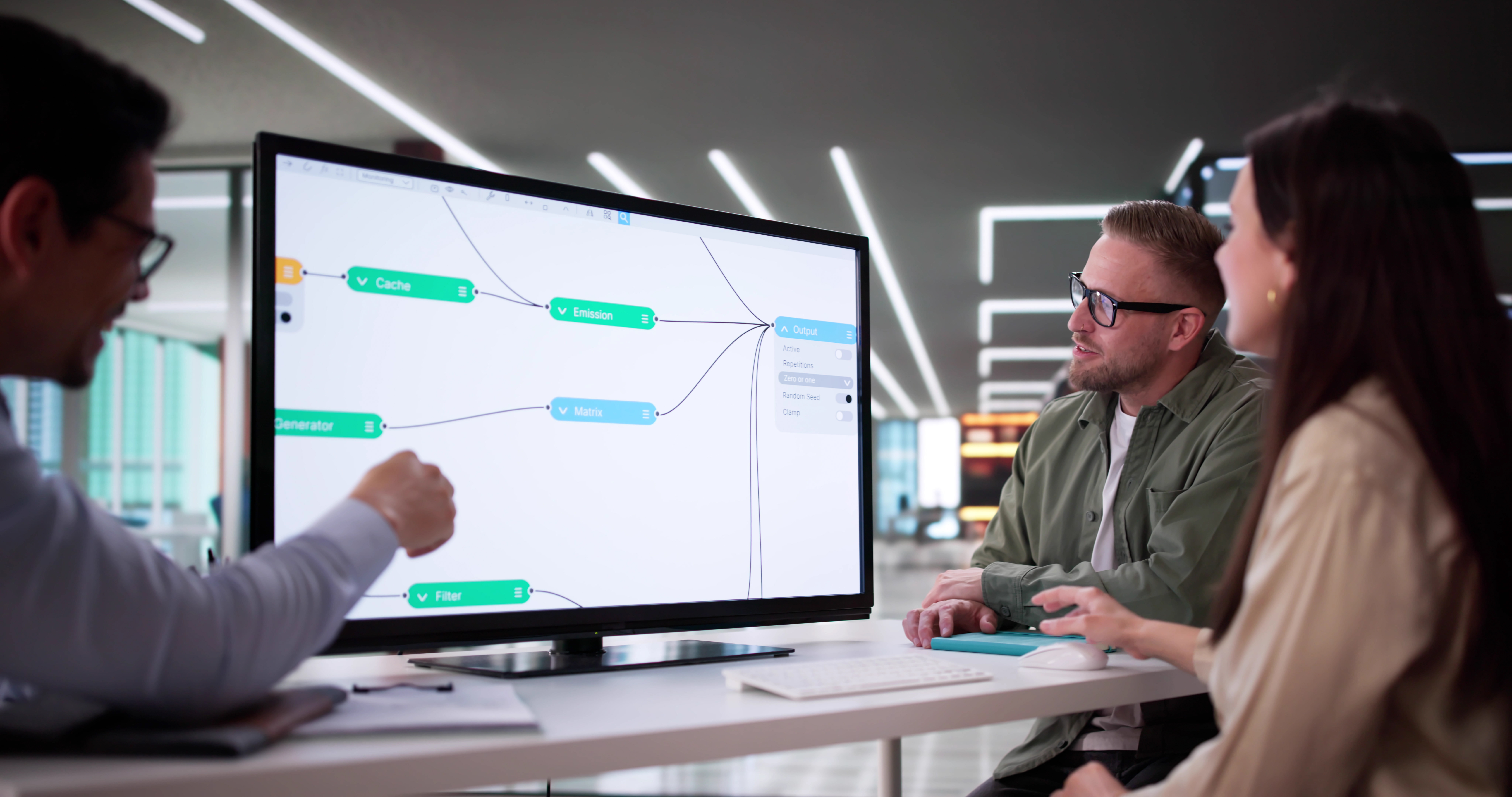 Software team collaborating