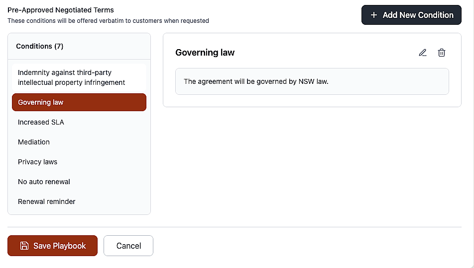 INKD playbook configuration showing preferred contract positions
